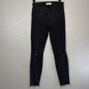 Madewell Black Ripped Skinny Jeans